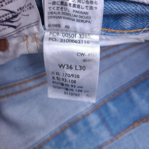 Levis Mens 501 XX Jeans 36x30 Original Straight Leg Button Fly Blue Denim Pants - Picture 10 of 10